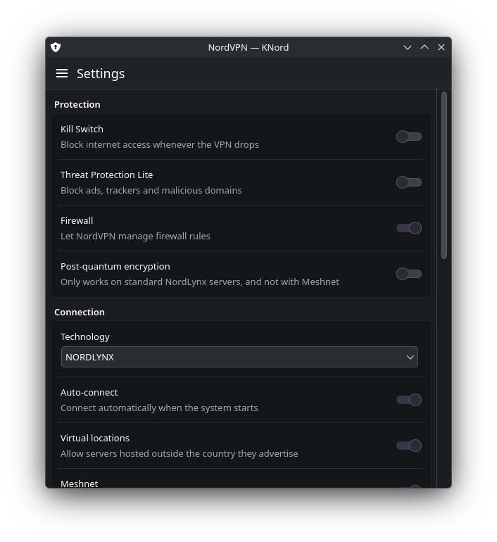 KNord settings