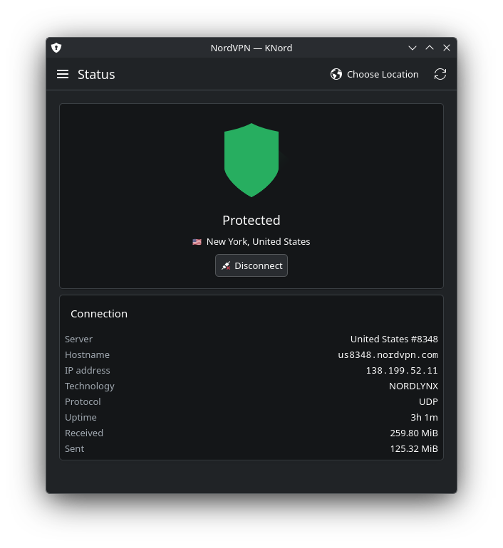 KNord connection status