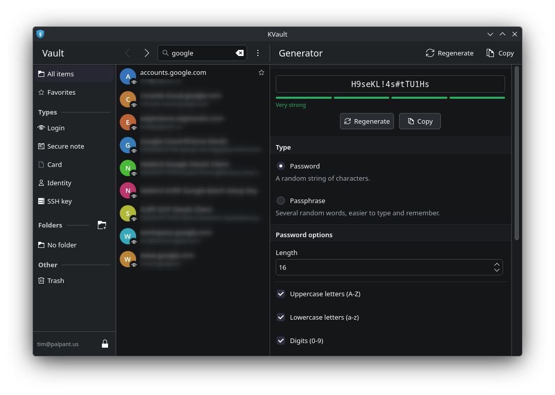 KVault password generator